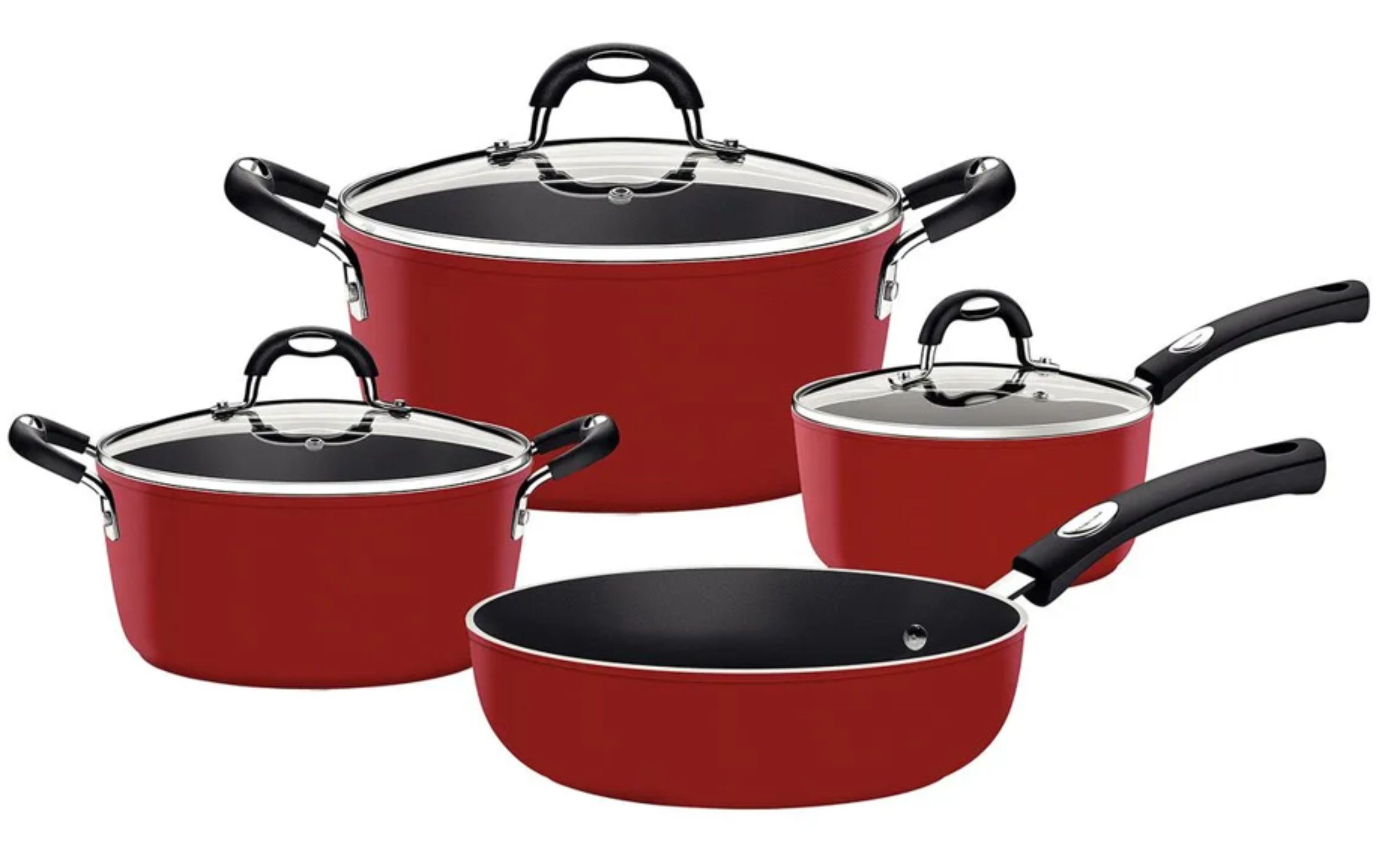 Juego de ollas de Aluminio Mónaco Rojo x 7 piezas - 20099432